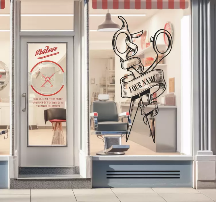 Vinilo vidriera logotipo barbería personalizado - TenVinilo