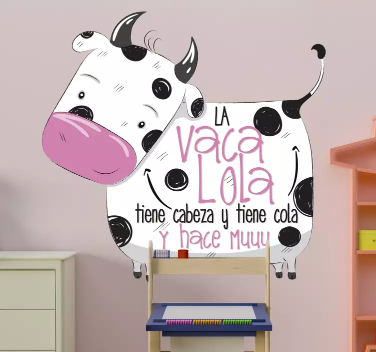 Vinilo pared canción infantil la vaca lola - TenVinilo