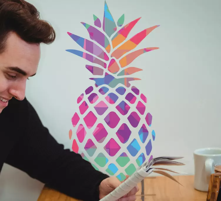 Vinilo para comedor Estilo de arte pop de piña - TenVinilo