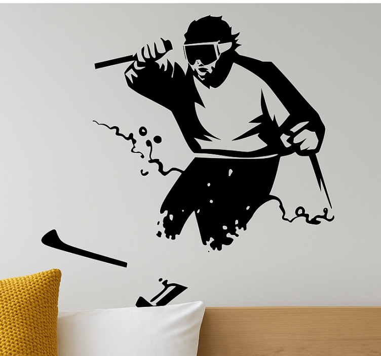 Vinilo deporte extremo freerider en lo profundo de la nieve - TenVinilo