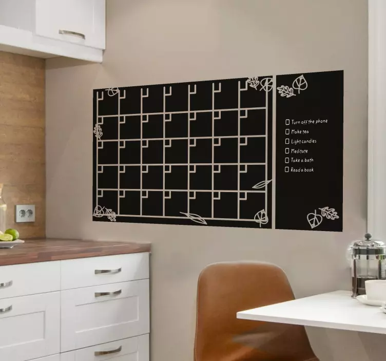 Vinilo pared pizarra organizador semanal - TenVinilo