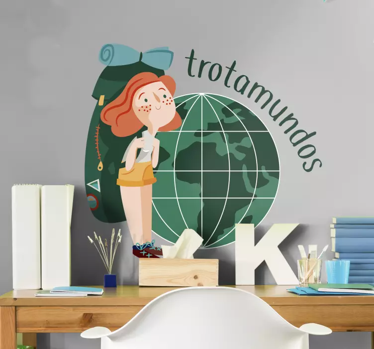 Vinilo pared wanderlust trotamundos - TenVinilo