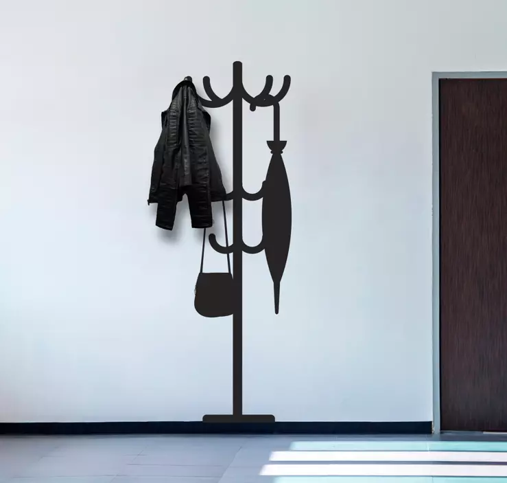 Perchero adhesivo Bolso y paraguas - TenVinilo