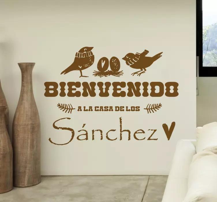Vinilo personalizable bienvenido a la casa de - TenVinilo