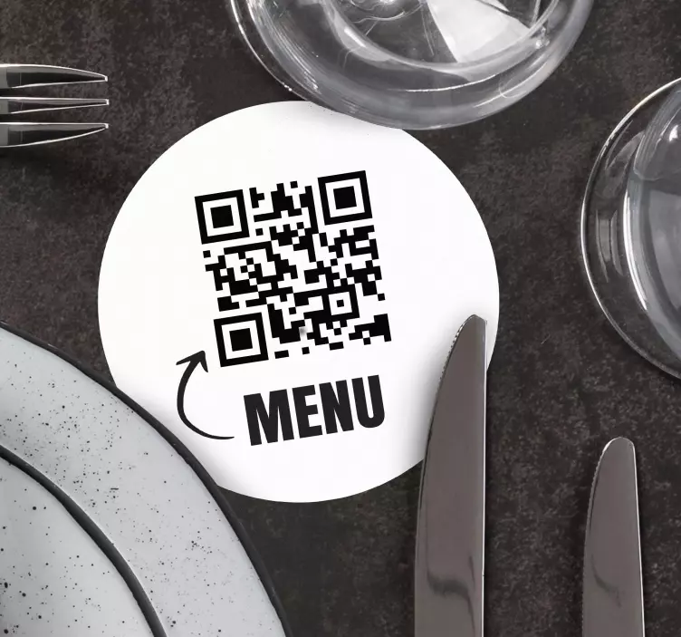 Vinilo personalizable código QR Menu - TenVinilo