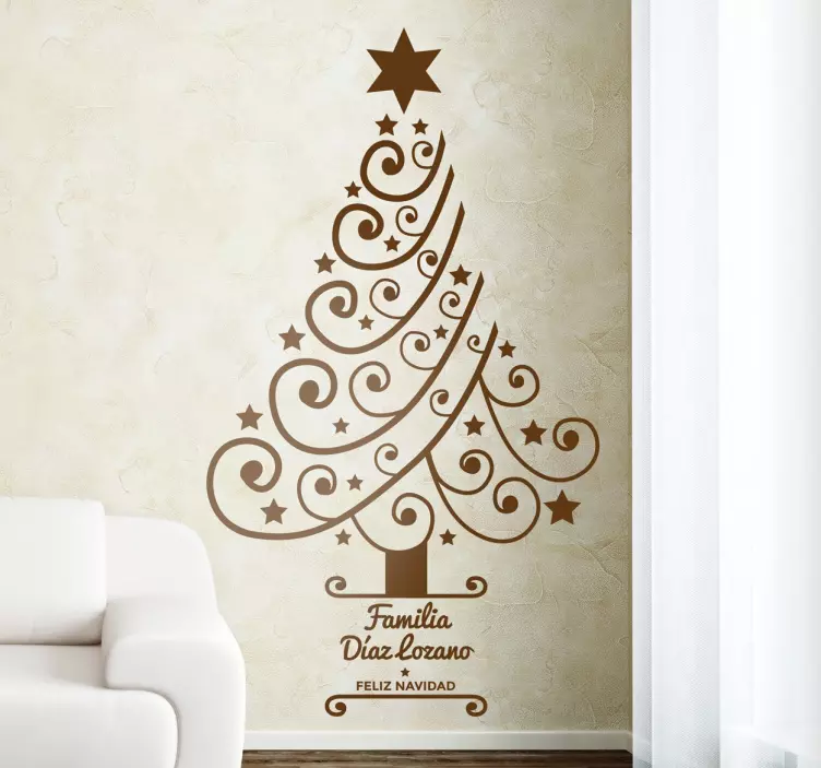 Vinilo personalizable de navidad árbol - TenVinilo