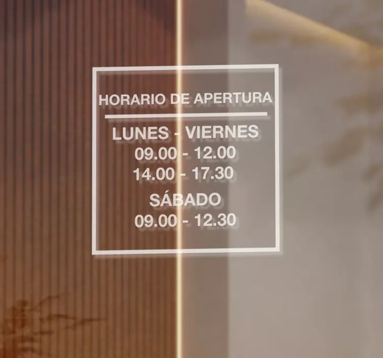 Vinilo personalizable horario tienda - TenVinilo