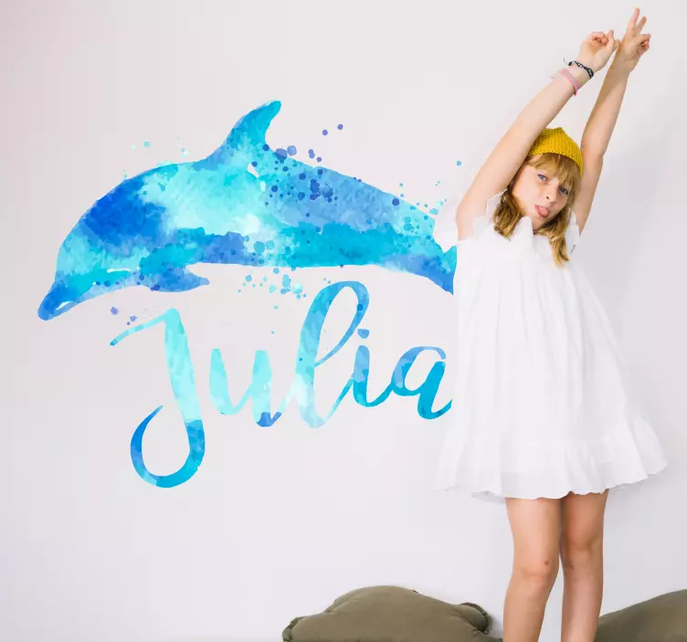 Vinilo personalizado delfín textura agua - TenVinilo