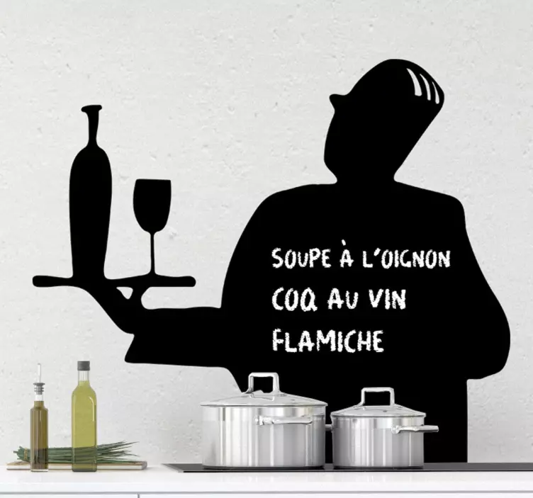 Pizarra adhesiva para cocina de camarero - TenVinilo