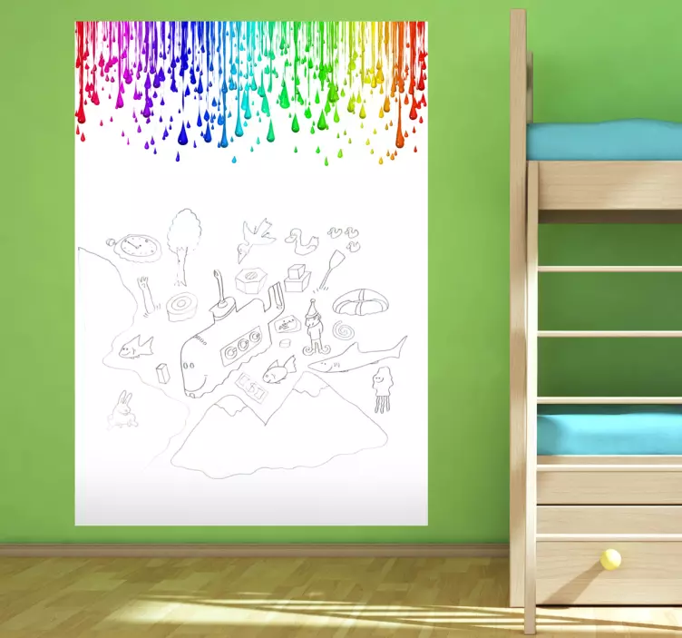 Vinilo pizarra vileda gotas de pintura - TenVinilo