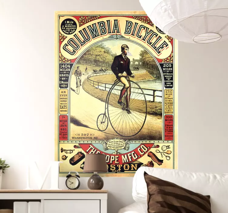 Vinilo poster publicidad antigua bicicletas - TenVinilo