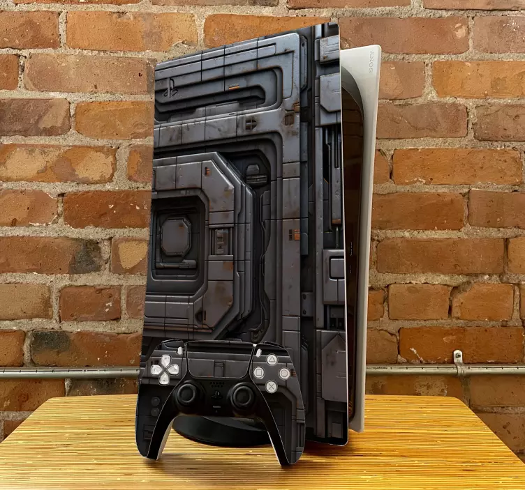 Skin PS5 textura imitación metal nave espacial - TenVinilo