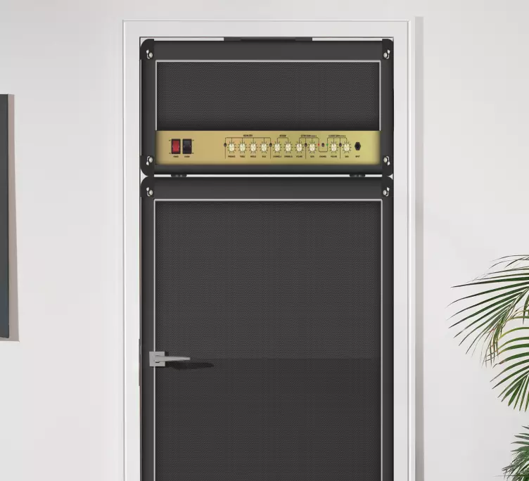 Vinilo para puerta Amplificador de guitarra rock - TenVinilo