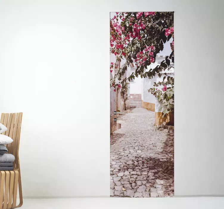 Vinilo para puerta puerta imagen calle - TenVinilo