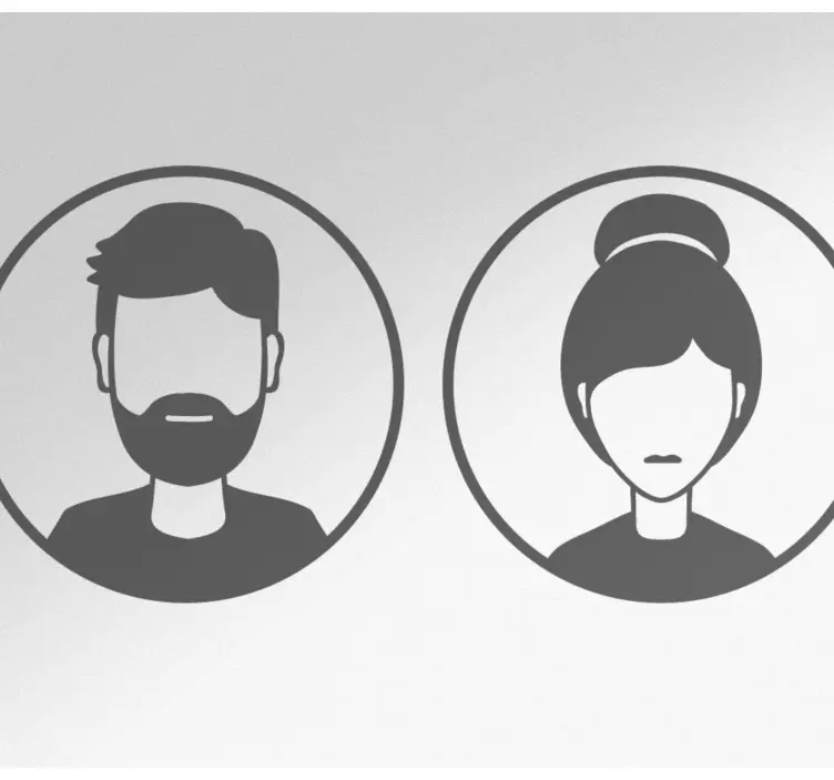 Vinilo para puerta Inodoro hombre mujer signo - TenVinilo