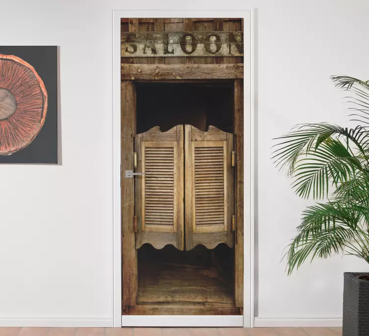 Vinilo para puerta Puerta del salón del lejano oeste - TenVinilo