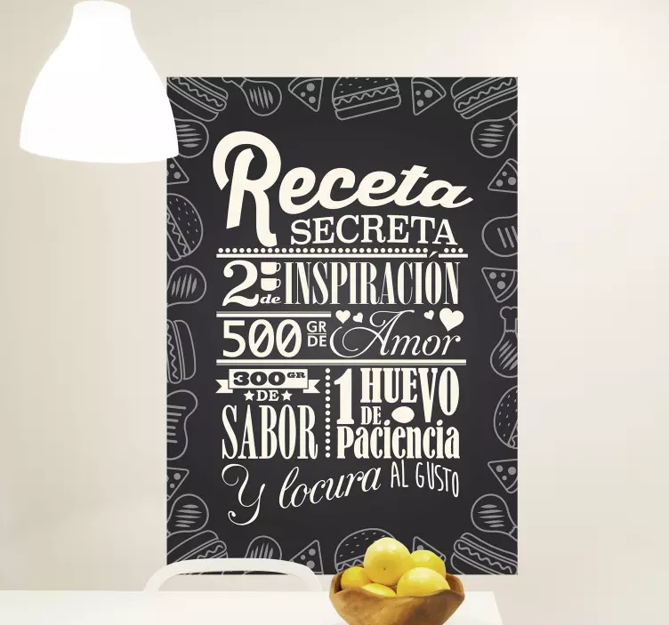Vinilo receta cocina con valores  - TenVinilo