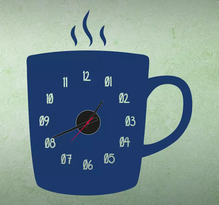 Vinilo reloj taza de café - TenVinilo
