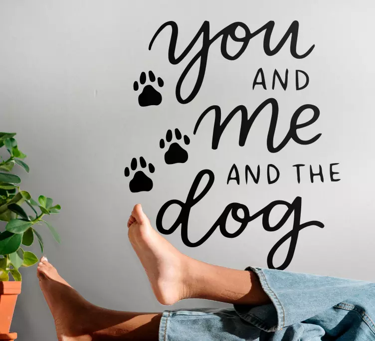 Vinilo para salón Perro adorable frase - TenVinilo