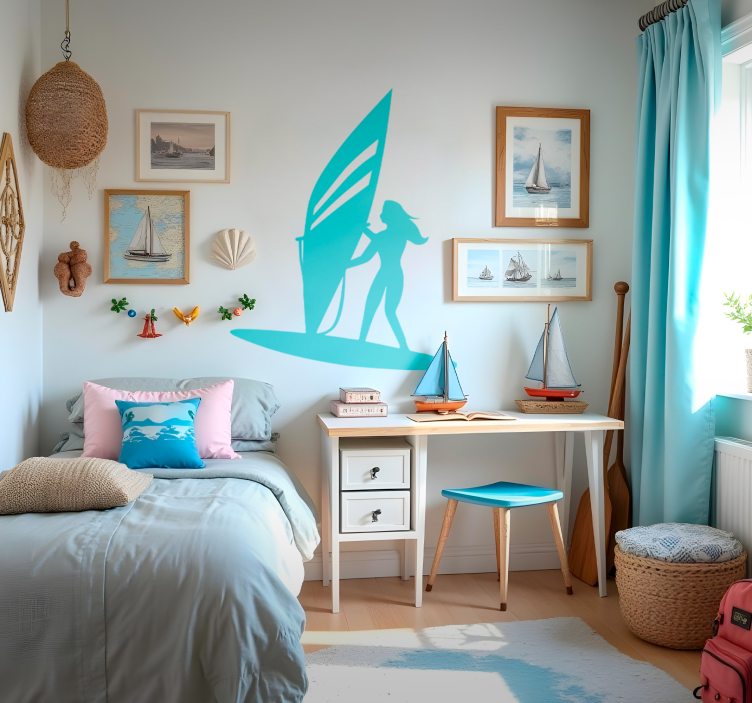 Vinilo surf chica navegante - TenVinilo