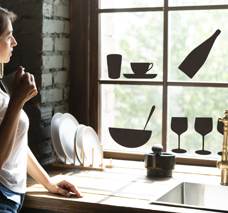 Vinilo para ventana de tazas y vasos - TenVinilo