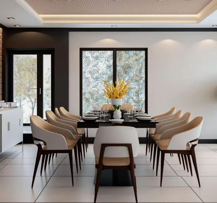 Adhesivo para vidrio lámina patrón hojas delgadas - TenVinilo