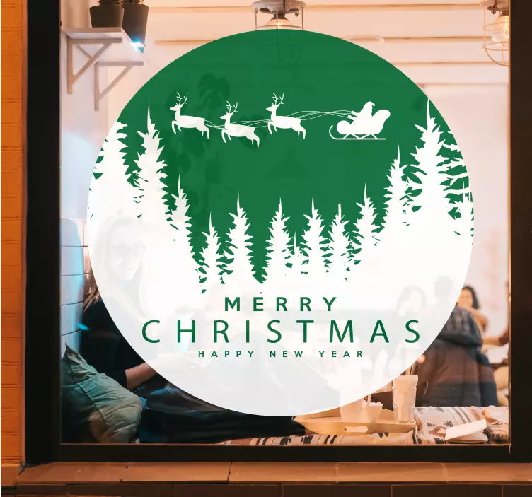 Vinilo para cristales Feliz navidad con telones de fondo de navid - TenVinilo