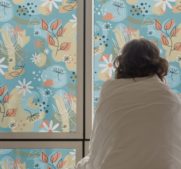 Vinilo para cristales Fondo floral plano abstracto - TenVinilo