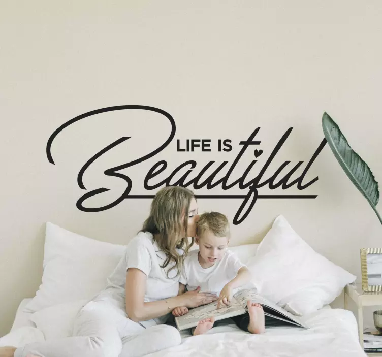 Vinilos de frases life is beautiful - TenVinilo