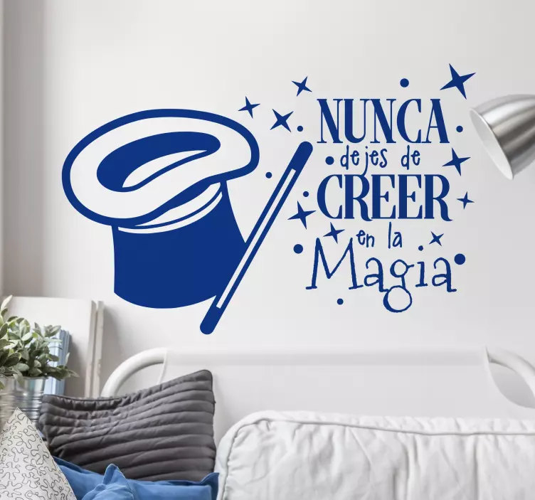Vinilos infantil frase nunca dejes creer magia - TenVinilo