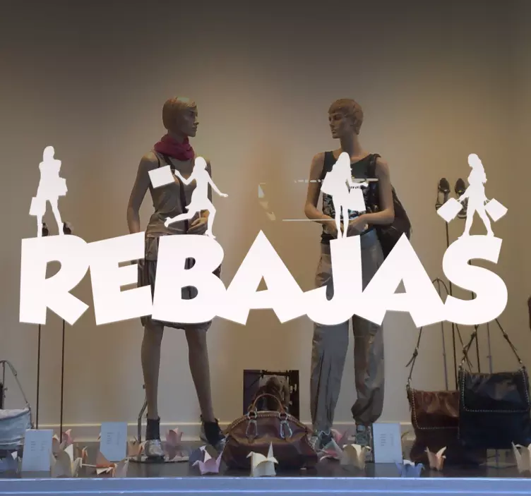 Vinilo escaparate tienda en rebajas - TenVinilo