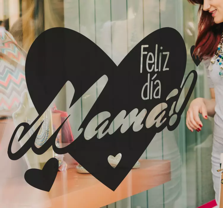 Vinilos día de la madre forma corazón - TenVinilo