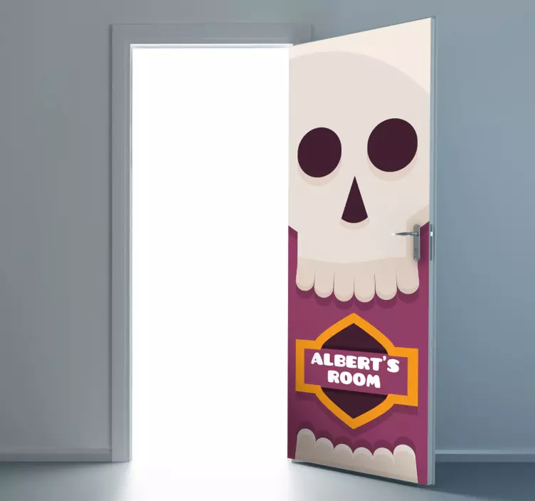 Vinilos para puerta personalizable calavera - TenVinilo