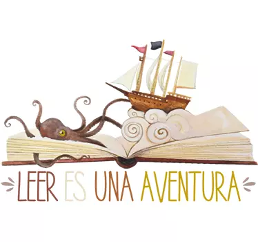 Vinilo frase leer es una aventura - TenVinilo