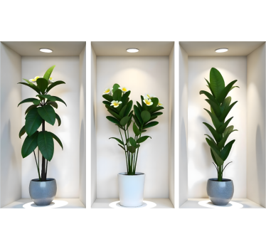Vinilo 3D plantas en espacios pequeños - TenVinilo
