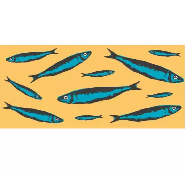 Vinilo decorativo cenefa sardinas - TenVinilo