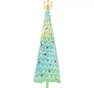 Vinilo Navidad abeto de colores - TenVinilo