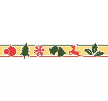 Adesivo cenefa motivos navideños - TenVinilo