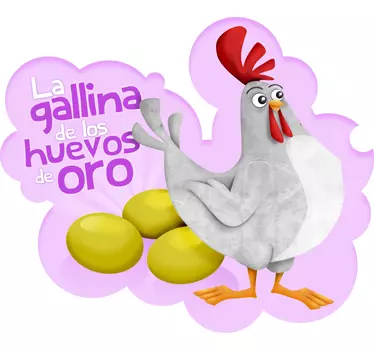 Vinilo gallina huevos de oro texto - TenVinilo