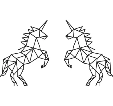 Vinilo cenefa unicornio geométrico - TenVinilo