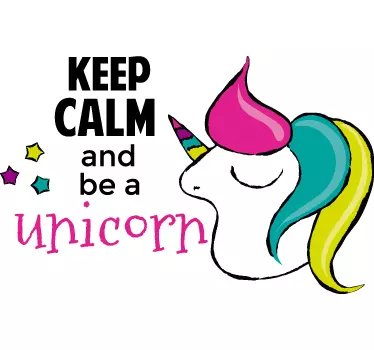 Vinilo keep calm unicornio - TenVinilo