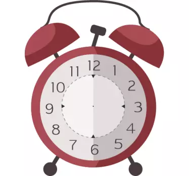 Reloj adhesivo pared despertador clásico - TenVinilo