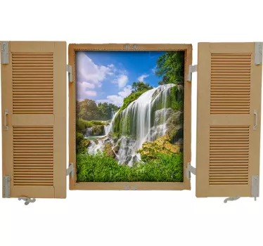 Vinilo 3d ventana jungla - TenVinilo