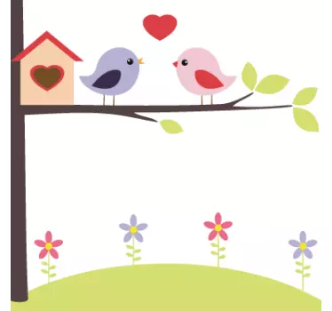 Vinilo decorativo pájaros enamorados - TenVinilo