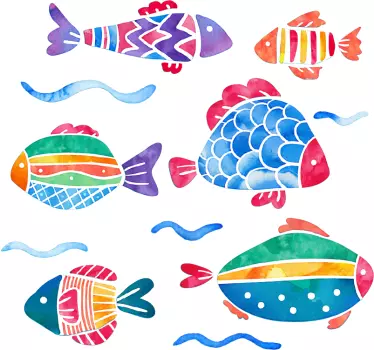 Vinilos peces baño infantiles - TenVinilo