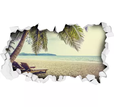 Vinilo decorativo 3d playa - TenVinilo