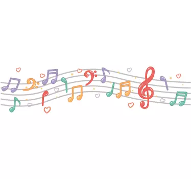 Vinilo pared notas musicales - TenVinilo