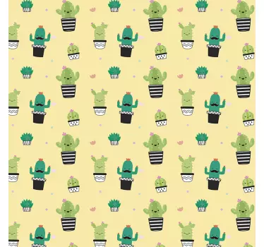 Vinilo planta cactus dibujo patrón - TenVinilo