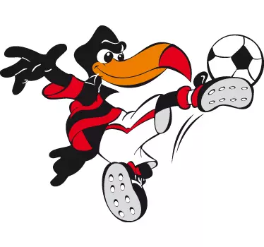 Vinilo infantil dibujo pájaro futbolista - TenVinilo