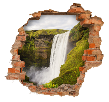 Vinilo decorativo 3d paisaje cascada  - TenVinilo